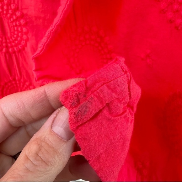 Helen Jon Coral Embroidered Split Hem V-Neck Tunic Swim Coverup Resortwear - Picture 12 of 13